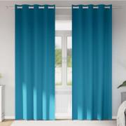 vidaXL Mörkläggningsgardiner med Ringar 2 pcs Turkos 245 x 140 cm