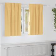 vidaXL Mörkläggningsgardiner med ringar Beige Polyester