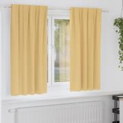 vidaXL Gardiner med gardiner 2 pcs Beige Polyester