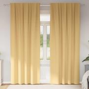 vidaXL Mörkläggningsgardiner med Ringar 2 pcs Beige 245 x 140 cm