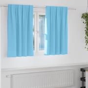 vidaXL Mörkläggningsgardiner med ringar Ljusblå Polyester