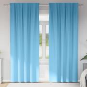 vidaXL Gardiner med gardiner 2 pcs Ljusblå Polyester