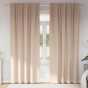 vidaXL Gardiner med gardiner 2 pcs Taupe Polyester