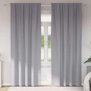 vidaXL Mörkläggningsgardiner med gardiner Ljusgrå Polyester