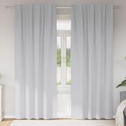 vidaXL Mörkläggningsgardiner med ringar Ljusgrå Polyester