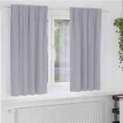 vidaXL Mörkläggningsgardiner med Ringar 2 pcs Metallgrå 175 x 140 cm