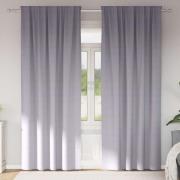 vidaXL Gardiner med gardiner 2 pcs Metallgrå Polyester
