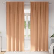 vidaXL Gardiner med gardiner 2 pcs Ljusbrun Polyester