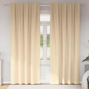 vidaXL Gardiner med gardiner 2 pcs Kräm Polyester