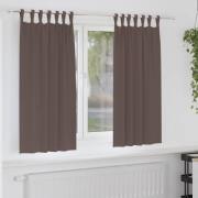vidaXL Gardiner med gardiner 2 pcs Mörkbrun Polyester