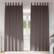 vidaXL Mörkläggningsgardiner med ringar Mörkbrun Polyester