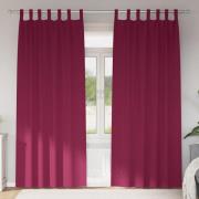 vidaXL Gardiner med gardiner 2 pcs Vinröd Polyester