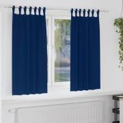 vidaXL Mörkläggningsgardiner med gardiner Mörkblå Polyester
