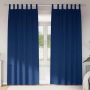vidaXL Gardiner med gardiner 2 pcs Mörkblå Polyester