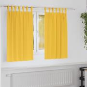 vidaXL Gardiner med gardiner 2 pcs senapsgul 140x140cm Polyester