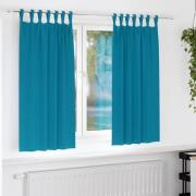 vidaXL Gardiner med gardiner 2 pcs Turkos 175x140cm Polyester