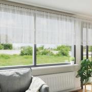 vidaXL Gardiner med gardiner Blommor Vit 400 x 80 cm Polyester