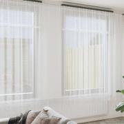 vidaXL Gardiner med gardiner Blommor Vit 500 × 300 cm Polyester