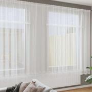 vidaXL Gardiner med gardiner Blommor Vit 600 x 245 cm Polyester