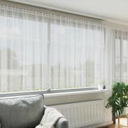 vidaXL Spetsgardin med gardiner Blommor Vit 180 x 900 cm Polyester