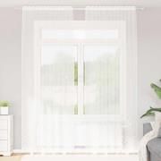 vidaXL Gardiner med gardiner Vit 150 x 300 cm Polyester