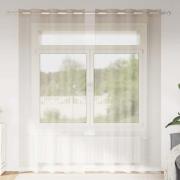 vidaXL Gardiner med gardiner 2 pcs Sand Polyester