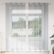 vidaXL Voile Gardin med gardiner 2 pcs Mörkgrå 245 x 140 cm Polyester