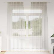 vidaXL Gardiner med gardiner 2 pcs Gräddvit Polyester