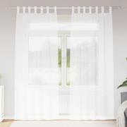 vidaXL Voile Gardin med gardiner 2 pcs Vit 245 x 140 cm Polyester