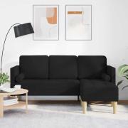 vidaXL Soffset Svart 173 x 131 x 67 cm tyg