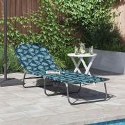 vidaXL Hopfällbar solstol med kudde 1-person Grön 56 x 189 x 87cm tyg