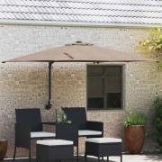vidaXL Trädgårdsparasol Taupe 248.5 x 247.5 x 160 cm tyg