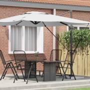 vidaXL Roma Parasol Beige 286 x 285 x 265 cm Polyester och aluminium