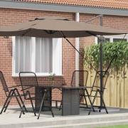 vidaXL Roma Parasol Taupe 286 x 285 x 265 cm Polyester, aluminium