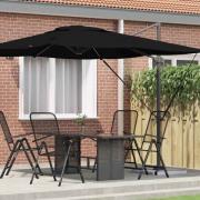 vidaXL Roma Parasol Svart 286 x 285 x 265 cm Polyester och aluminium