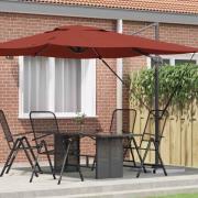 vidaXL Roma Parasol Röd 286 x 284 x 265 cm Aluminium och Polyester