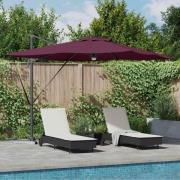vidaXL Roma Parasol Röd 286 x 285 x 270 cm Aluminium, Polyester