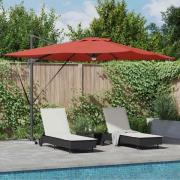 vidaXL Roma Parasol Röd 286 x 285 x 270 cm Aluminium och Polyester