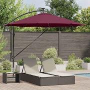 vidaXL Cantilever bananparasol Vinröd 294 x 294 x 248 cm
