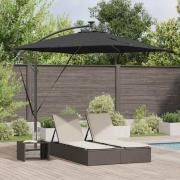 vidaXL Cantilever bananparasol Svart 249 x 249 x 250 cm