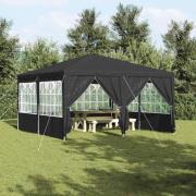 vidaXL Partytält Antracit, Vit 400 x 400 x 266 cm Polyester, Stål
