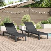 vidaXL Solbädd med kudde 2 pcs Svart 40 x 39 x 40.5 cm konstrotting