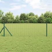 vidaXL Eurogärdsel Grön 0.4 x 10 m PVC-belagt järn