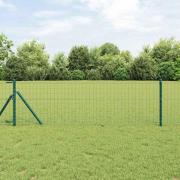 vidaXL Eurogärdsel Grön 0.4 x 25 m PVC-belagt järn