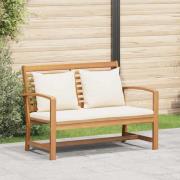 vidaXL Trädgårdsbänk Naturfärg 110 x 64 x 76.5 cm Massivt teakträ