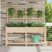 vidaXL Trädgårdsplanterare Beige 161 x 46 x 152.5 cm Massivt granträd