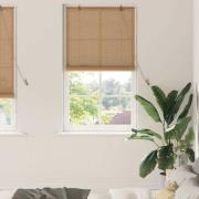 vidaXL Fönsterpersienner & Gardiner med gardiner Ljusbrun Bambu