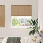 vidaXL Rullgardin med gardiner Brun 150 x 160 cm Bambu