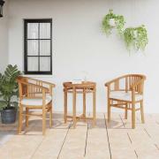 vidaXL Trädgårdsstolar 2 pcs Brun 63 x 58 x 89 cm Massivt teakträ