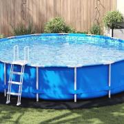 vidaXL Bottenmatta för pool Svart Ø 550 cm Polyester geotextil